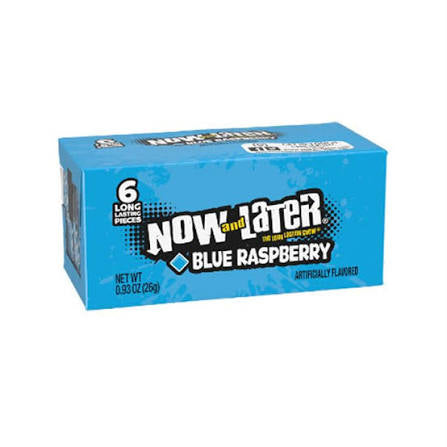 Now and Later - Blue Raspberry 0.93 Ounce Bars (Pack of 24)
