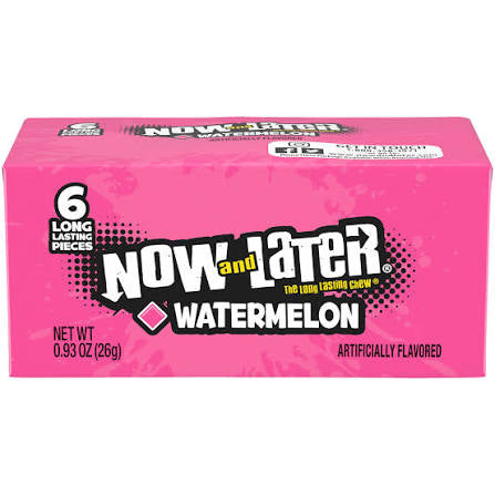 Now and Later - Watermelon 0.93 Ounce Bars (Pack of 24)